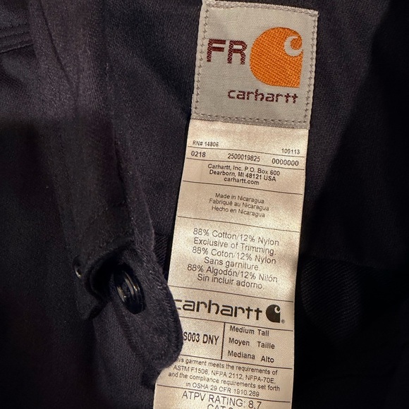 Carhartt Men's Dark navy Casual Button Down Shirt - Picture 5 of 10